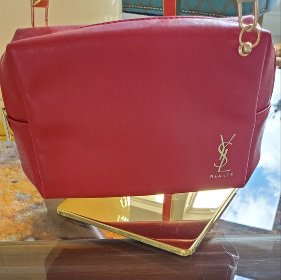 Yves Saint Laurent Red Crossbody Bag with Gold Hardware - Picture 2 of 4